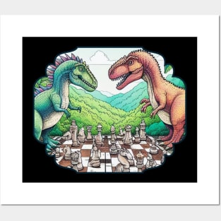 Dinosaur Chess Posters and Art